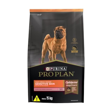 Ração Purina Pro Plan Sensitive Skin para Cães Adultos Médios e Grandes Salmão