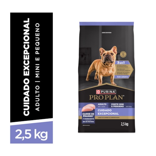 Ração PURINA® PRO PLAN® Cuidado Excepcional para Cães Adultos Minis e Pequenos Frango 2,5 kg