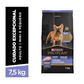 Ração PURINA® PRO PLAN® Cuidado Excepcional para Cães Adultos Minis e Pequenos Frango 7,5 kg