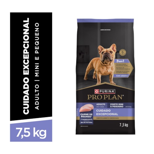 Ração PURINA® PRO PLAN® Cuidado Excepcional para Cães Adultos Minis e Pequenos Frango 7,5 kg