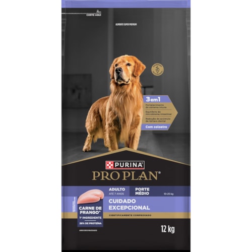 Ração PURINA® PRO PLAN® Cuidado Excepcional para Cães Adultos Porte Médio Frango 12 kg - imagem adicional