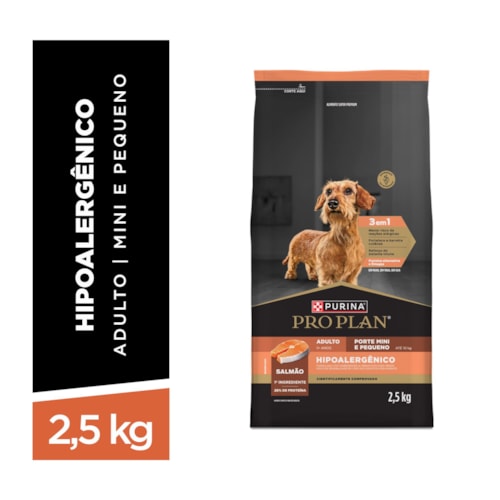 Ração PURINA® PRO PLAN® Hipoalergênica para Cães Adultos Minis e Pequenos Salmão 2,5 kg