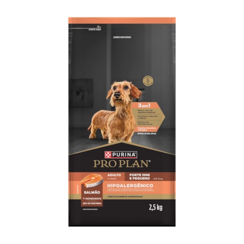 Ração PURINA® PRO PLAN® Hipoalergênica para Cães Adultos Minis e Pequenos Salmão 2,5 kg - imagem adicional