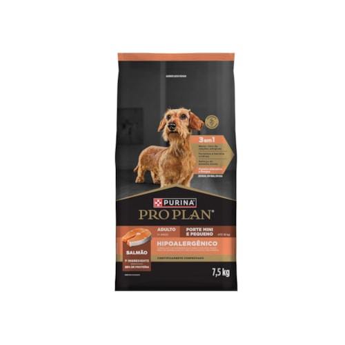 Ração PURINA® PRO PLAN® Hipoalergênica para Cães Adultos Minis e Pequenos Salmão 7,5 kg - imagem adicional
