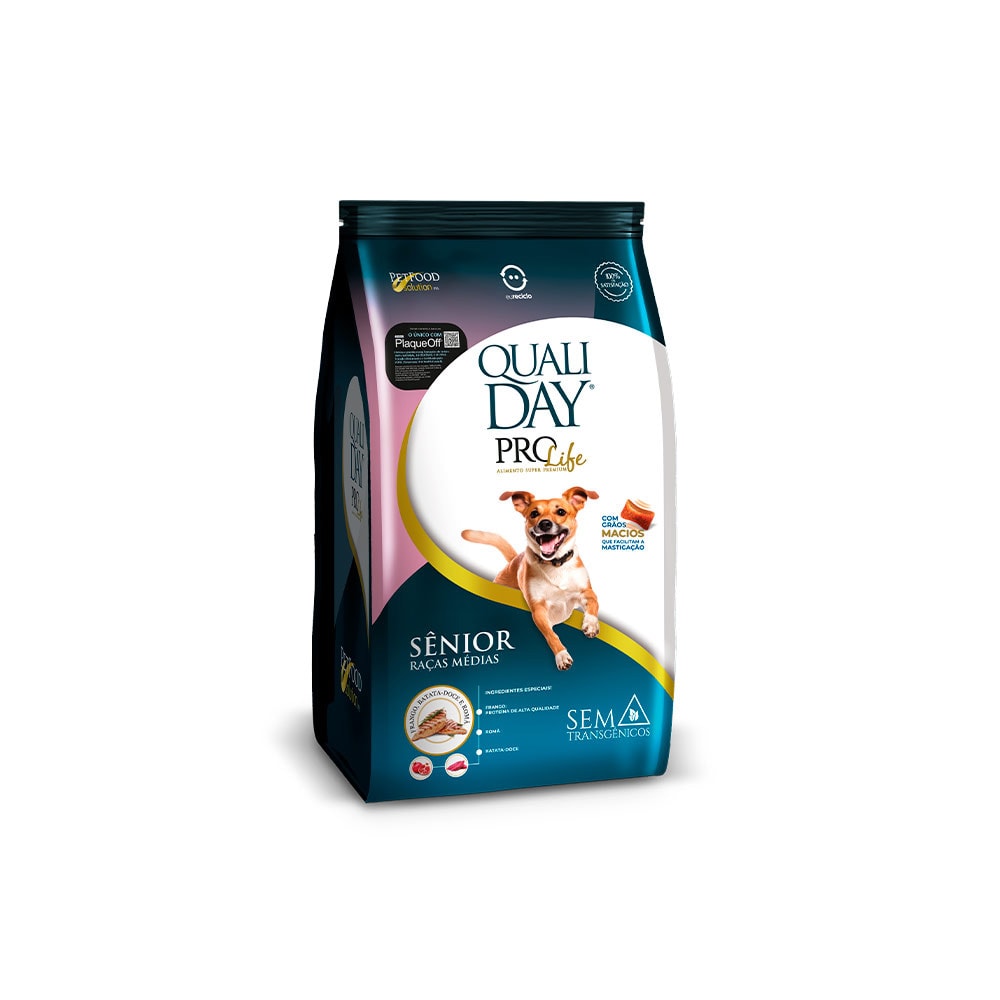 Ração Qualiday Prolife para Cães Sênior Raças Médias 13kg