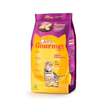 Ração Quatree Gourmet Gatos Castrados Mix Carnes 1 kg