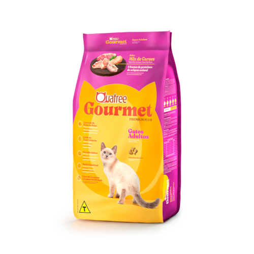 Ração Quatree Gourmet para Gatos Adultos Sabor Mix de Carne 10,1KG