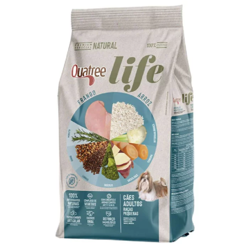 Ração Quatree Life Cães Adultos Raças Pequenas Frango e Arroz 1,0 kg