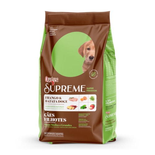 Ração Quatree Supreme Cães Filhotes Raças Médias Grandes Frango e Batata Doce 10,1 kg