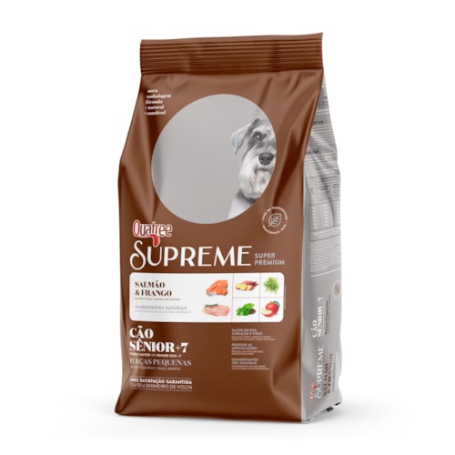 Ração Quatree Supreme Cães Sênior 7+ Raças Pequenas Salmão e Frango 1,0 kg