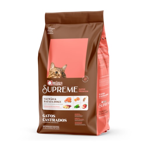 Ração Quatree Supreme Gatos Adultos Castrados Salmão e Batata Doce 10,1 kg