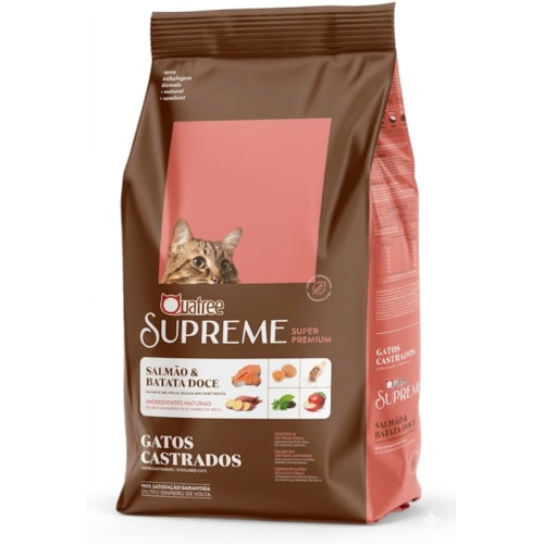 Ração Quatree Supreme Gatos Adultos Castrados Salmão e Batata Doce 2,5 kg