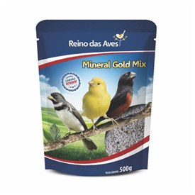 Ração Reino das Aves Mineral Gold Mix para Pássaros de Pequeno e Médio Porte 500g 