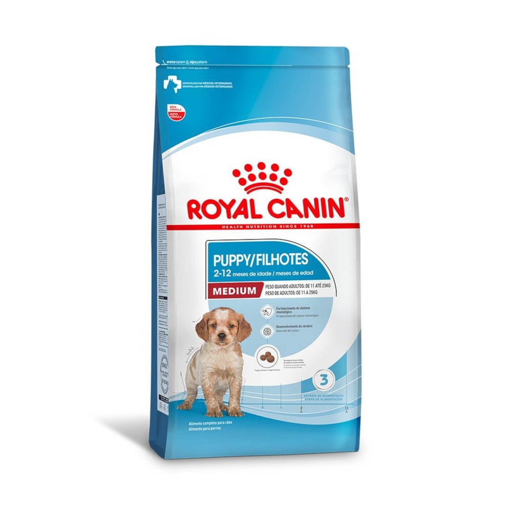 Ração Royal Canin Cães Filhotes Puppy Medium Raças Médias 12 kg