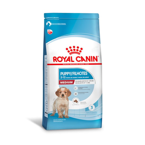 Ração Royal Canin Cães Filhotes Puppy Medium Raças Médias 12 kg