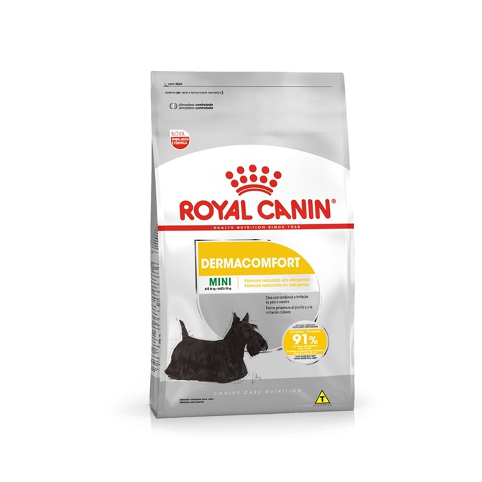 Ração Royal Canin Mini Dermacomfort Cães Com Tendência a Irritações Pele e Coceiras 2,5 KG