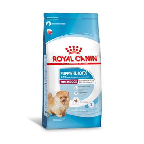 Ração Royal Canin Mini Indoor Puppy Cães Filhotes 2 a 10 meses Ambientes Internos 2,5 KG