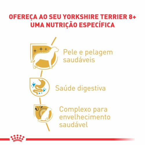 Ração Royal Canin Raças Específicas YorkShire Terrier 8+ Adulto 2,5kg - imagem adicional