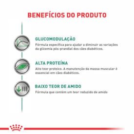 Ração Royal Canin Vet Diet Diabetic Auxiliar em Casos Diabetes Mellitus 10,1 kg - imagem adicional