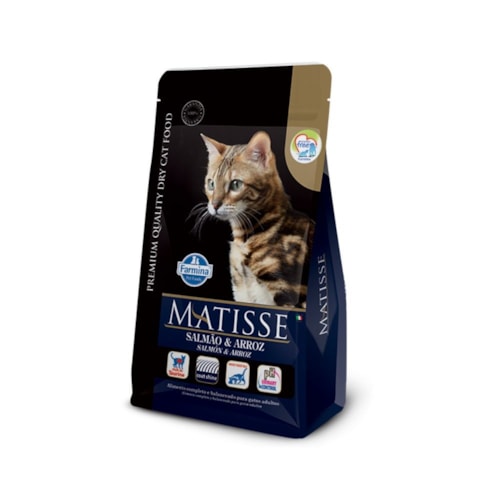 Ração Seca Farmina Matisse para Gatos Adultos de Todas as Raças Sabor Salmão e Arroz 7,5Kg