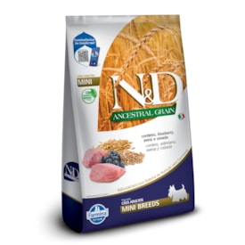 Ração Seca Farmina N&D Ancestral para Cães Adultos de Raças Mini e Pequenas Sabor Cordeiro, Blueberry, Aveia e Cevada 800g