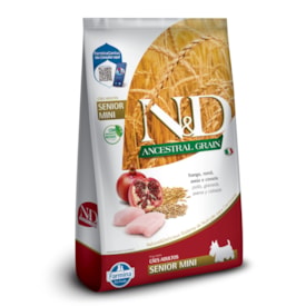 Ração Seca Farmina N&D Ancestral para Cães Idosos de Raças Mini e Pequenas Sabor Frango, Romã, Aveia e Cevada 800g