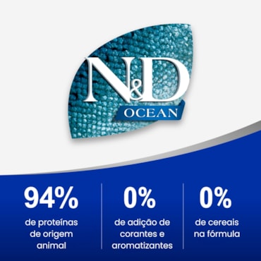 Ração Seca Farmina N&D Ocean para Gatos Adultos Castrados de Todas as Raças Sabor Salmão e Melão 1,5Kg - imagem adicional
