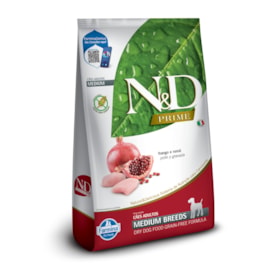 Ração Seca Farmina N&D Prime para Cães Adultos de Raças Médias Sabor Frango e Romã 10,1Kg