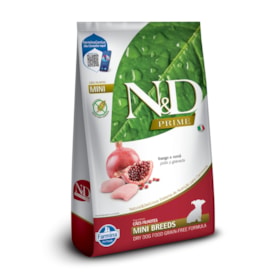 Ração Seca Farmina N&D Prime para Cães Filhotes de Raças Mini e Pequenas Sabor Frango e Romã 10,1Kg