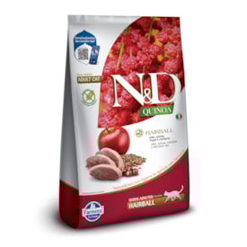 Ração Seca Farmina N&D Quinoa Hairball para Gatos Adultos de Todas as Raças Sabor Pato, Quinoa, Maçã e Cranberry 1,5Kg