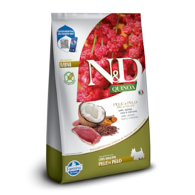 Ração Seca Farmina N&D Quinoa Pele e Pelo para Cães Adultos de Raças Mini e Pequenas Sabor Pato, Quinoa, Coco e Cúrcuma 2,5Kg