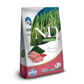 Ração Seca Farmina N&D Spirulina para Cães Adultos de Raças Médias e Grandes Sabor Suíno, Spirulina e Goji Berry 10,1Kg