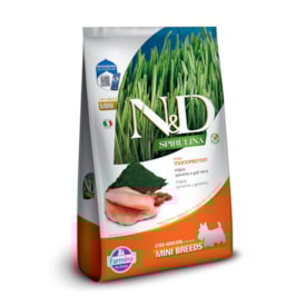 Ração Seca Farmina N&D Spirulina para Cães Adultos de Raças Mini e Pequenas Sabor Tilápia, Spirulina e Goji Berry 7Kg