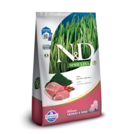 Ração Seca Farmina N&D Spirulina para Cães Filhotes de Raças Médias e Grandes Sabor Suíno, Spirulina e Goji Berry 10,1Kg