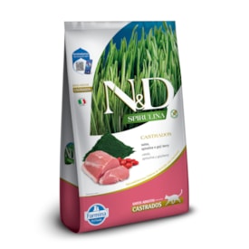 Ração Seca Farmina N&D Spirulina para Gatos Adultos de Todas as Raças Sabor Suíno, Spirulina e Goji Berry 7Kg
