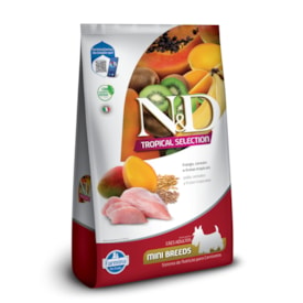 Ração Seca Farmina N&D Tropical para Cães Adultos de Raças Mini e Pequenas Sabor Frango, Cereais e Frutas Tropicais 2Kg