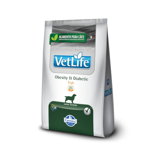 Ração Seca Farmina Vet Life Diabetic Fish para Cães Adultos de Todas as Raças 10,1Kg