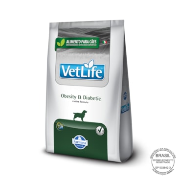 Ração Seca Farmina Vet Life Diabetic para Cães Adultos de Todas as Raças 10,1Kg - imagem adicional