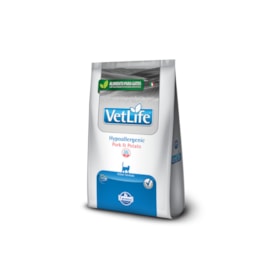 Ração Seca Farmina Vet Life Hypoallergenic Pork & Potato para Gatos Adultos de Todas as Raças 400g