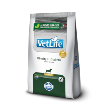 Ração Seca Farmina Vet Life Obesity & Diabetic para Cães Adultos de Raças Mini e Pequenas 2Kg