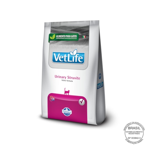 Ração Seca Farmina Vet Life Urinary Struvite para Gatos Adultos de Todas as Raças 7,5Kg - imagem adicional