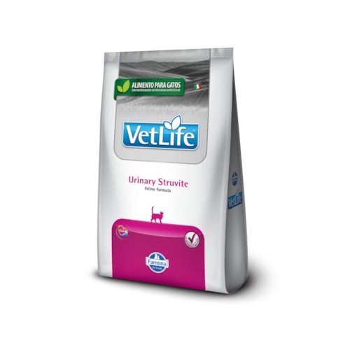 Ração Seca Farmina Vet Life Urinary Struvite para Gatos Adultos de Todas as Raças 7,5Kg