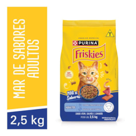 Ração Seca PURINA FRISKIES® Mar de Sabores para Gatos Adultos 2,5 Kg