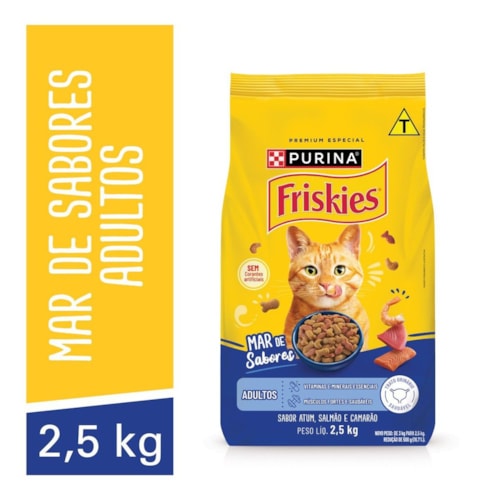 Ração Seca PURINA FRISKIES® Mar de Sabores para Gatos Adultos 2,5 Kg
