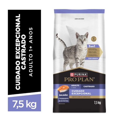 Ração Seca Purina PRO PLAN Cuidado Excepcional para Gatos Adultos Sabor Salmão 7,5 kg