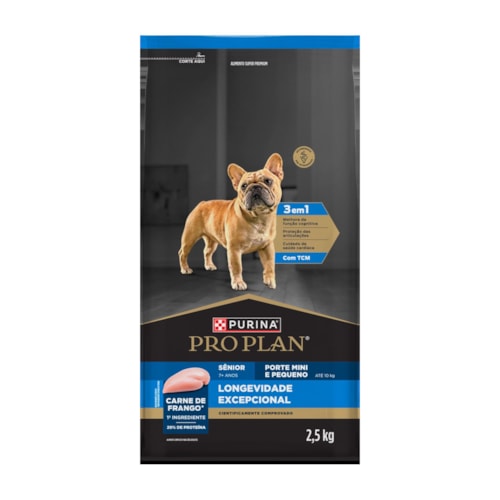 Ração seca PURINA® PRO PLAN® Longevidade Excepcional Cães Sênior 7+ Raças Minis e Pequenas Frango 2,5 kg - imagem adicional