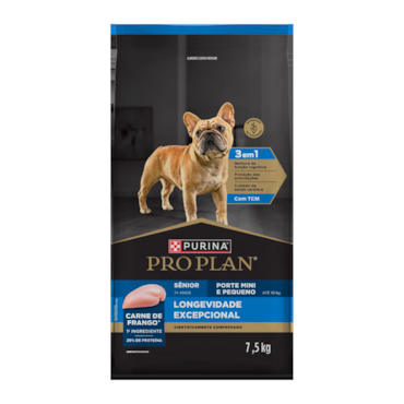 Ração seca PURINA® PRO PLAN® Longevidade Excepcional Cães Sênior 7+ Raças Minis e Pequenas Frango 7,5 kg - imagem adicional