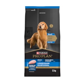 Ração seca PURINA® PRO PLAN® Longevidade Excepcional para Cães Sênior 7+  Raças Médias e Grande Frango 12 kg - imagem adicional