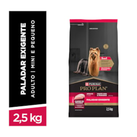 Ração seca PURINA® PRO PLAN® Paladar Exigente Cães Adultos Raças Minis e Pequenas Frango 2,5 kg