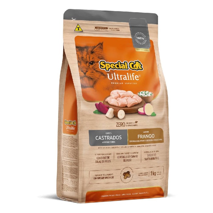 Ração Special Cat Ultralife Gatos Castrados Frango e Arroz